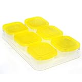 Deylaying 6個のプラスチック製食品容器をセットベビーミニ離乳凍結ポットボックス冷凍保存（黄色）