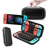Temiry 【switch ケース /switch 有機elモデル対応】スイッチ ケース 保護カバー 収納バッグ 防塵 防汚 switch/switch oled ケース 持ち運び便利 EVA素材 ゲームカード収納 全面保護型 switch 有機el ケース 保護カバー プレゼント Black