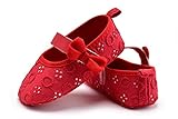 可愛い　赤ちゃん ドット ソフトの底 単靴 ベビー　室内 歩くことを勉強 靴 ベビー シューズ　快適　通気性がいい (13CM, 赤)