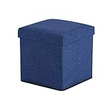 JEFEE 収納スツール 折りたたみ式 ストレージチェア オットマン(青)
