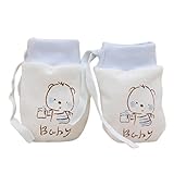 Tonsee ベビーミトン かきむしり防止用手袋 指なし 大人気 可愛い 手袋 新生児用 (ブルー)