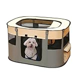 Cutety 持ち運べる 折りたたみ式 ペットサークル 犬 猫 防災 アウトドア サークル ゲージ 中型犬対応 (Lサイズ, シンプルグレー)