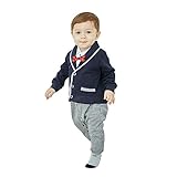 ボーイズ ロンパース スーツ風 洋服 カバーオール フォーマルウェア 冬春ベビー服 新生児80cm