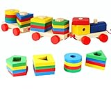 プルトーイ 汽車 【ちゃんと運べるかな？】知育玩具 木のおもちゃ 積み木 ブロック遊び おもちゃ 2歳〜4歳向け