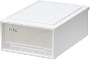 天馬 収納ボックス フィッツケース 小物収納 幅22.4×奥行30.7×高さ12.4cm 収納ケース たわみにくい 小物入れ 衣装ケース【色 ホワイトクリア】 【30-22】