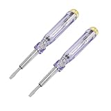 uxcell 検電テスター 検電ドライバー プラスチック製シャンク 3mmビット幅 2本入り