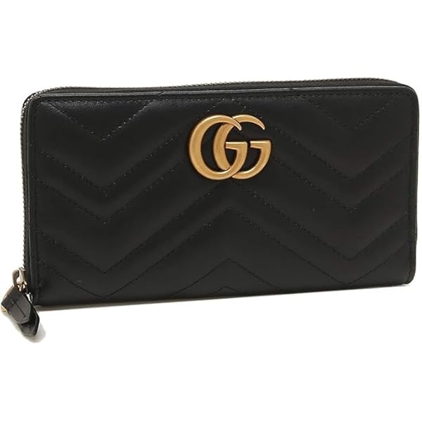 美品　グッチ　折り財布　オフィディア　キルティング　マーモント　ブラック　黒 グッチ GUCCI 三つ折り財布 レディース GGマーモント ブラック