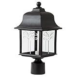 Sunlite 47216-SU DOD/ORP/BK/CL/MED Decorative Outdoor Orchid Post Polycarbonate Fixture, Black Finis