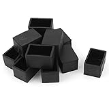 uxcell　パイプキャップ　12個入り　ゴム　長方形　チューブ挿入　脚エンド　保護キャップカバー 37mm x 24mm