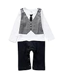 (ウォ２U)Woo2u 春秋 赤ちゃん 男の子 ベビー フォーマル ロンパーススーツ風 カバーオール 子供服 ジャンプスーツ ボディスーツ 出産祝い 写真撮影 カバーオール スーツ 90