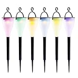 AytaiLEDソーラー ガーデンライト屋外照明 イルミネーション スポットライト 庭園灯 7色変化 屋外 照明 電飾 自動充電 挿しても吊しても使える 6個セット