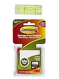 コマンドMedium picture-hangingストリップ、ホワイト、6-strip withバブルレベル測定ツール