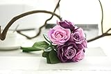 Coobl人工シルクフラワーSeniorローズフラワーウェディングブーケ花嫁Holding Garlands Vine Plant花嫁DIY花アートホームデコレーション( 2個入り) パープル A