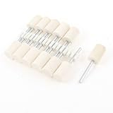 uxcell フェルトボブ　フェルト軸付ホイール　円筒型　回転工具用　12個セット　研磨　ツール　3mmシャック