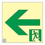 緑十字 中輝度蓄光式通路誘導標識 TSN962 120mm角