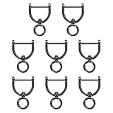 [uxcell] 8個 スイベルDリングねじ込みシャックルホースシュー1" メタルU字型Dリング 財布バッグDIYクラフトキーチェーンアクセサリー 黒