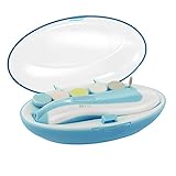 oenbopo 電動ネイルケアキット ベビーレーベル アタッチメント6種類付き LEDライト付き　収納ケース付き　電動爪磨き 電池付属しない (ブルー)