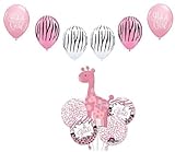 loonballoon Giraffe It 's A Girl Sweetサファリジャングルベビーシャワー11 MYLAR &ラテックスバルーンセット