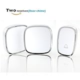 BonフォームWireless Doorbellオペレーティングover 280 M / 1000ft範囲、36チャイム、4-levelボリューム調整可能、1リモートプッシュボタン& 2プラグイン(エ