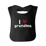 I Love Grandma Cute baby Bibs Funny Infant Snap On Bib Great Baby Shower Gift
