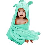 HONEY BLOSSOM ベビー & キッズ うさぎ パイル おくるみ バスローブ フード付き バスタオル m020 green