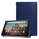 Thursday Fire HD 10 (2017/2019年モデル) 互換品 [10.1インチ] ケース カバー PU レザー 手帳型 スタンド機能 マグネット内蔵 ネイビー