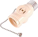 GE 54180 Socket Adapter with Pull Chain Light Control and 2 Outlet, Ivory [並行輸入品]