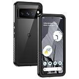 Lanhiem Google Pixel 7A 用 防水ケース 完全防水 IP68米軍規格 耐衝撃 滑り止め 防塵 防雪 ワイヤレス充電対応 水中保護カバー ピクセル 7A カバー ブラック