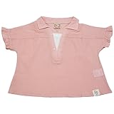 【本体綿100％】2017年 夏物 UZULAND ウズランド クレープ 衿付き 重ね着風 半袖Ｔシャツ ピンク◇95cm
