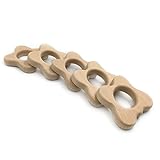 Kissteether 5pcs オーガニックブナの木の蝶自然手作りの木製DIY木製歯磨き粉赤ちゃんへの贈り物パーソナライズされたペンダント緑の赤ちゃんの歯磨き粉のおもちゃ (5pcs)