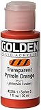 黄金の流体アクリル塗料 1 オンス透明ピロール オレンジ