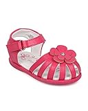 Aadi fk91 Leatherette Flower Ankle Strap D ' Orsay Fishermanフラットサンダル(幼児女の子/幼児用） – フクシア カラー: ピンク