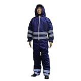 不織布製 反射材付つなぎ服 (フード付き) AZ WORK 1003 紺 (L)