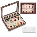 swakuszy ギターピックホルダーケース 12グリッド ギタープレーヤー用 12-30ギターピック収納用 クリアギターピックディスプレイケース ディスプレイと収納のデュアル機能 全サイズピック収納