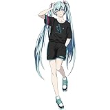 MZYSTJ Miku 初音ミク 印象Tシャツ 半ズボン コスプレ衣装 男女兼用 春夏服 (ブラツク-Tシャツ,M)