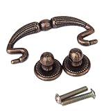 SODIAL(R)ドアキャビネット/引き出しハンドル　アンティークブラスのカラー 62mm