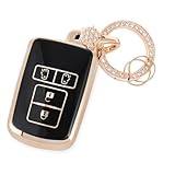 【Nacalikeey】キーケース適合トヨタノア (NOAH) 80系スノーキーホルダーキーケースヴォクシー (VOXY) 80系/ エスクァイア (Esquire) H26.10スマートキーケース適合新型ヴェルファイア 30系 アルファード 30系可愛のキーケース華やかなスタイル (4ボタン,ブラック)