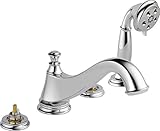 Delta T4795-LHP Cassidy Low Arc Roman Bathtub Faucet with Hand Shower Trim without Handles, Chrome [