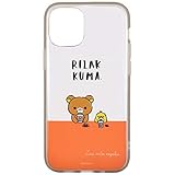 グルマンディーズ リラックマ IIIIfit Clear iPhone12 mini(5.4インチ)対応ケース リラックマ GRC-248A, オレンジ