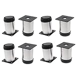 uxcell　継脚　調整脚　調節可能　キャビネットの脚　50 x 80mm　　ブラック　8枚入り