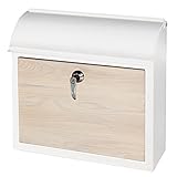 ヤマソロ ポスト 壁掛け 壁付け 木目 大容量 門柱 おしゃれ アルボ (ホワイト/ナチュラル) 73-791