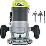 Ryobi R1631K 1-1/2 Peak HP 8.5 Amp LED Lit Corded Router Including 3 Piece Bit Set (w/ Tool Bag) [並行