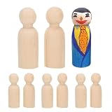 10pcs天然木でペイントできるパペットブランク - DIYクリエイティブな絵画小道具＆装飾工芸品 (JM00411（10個入りパック）)