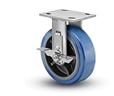Shepherd Prism Series 4 Diameter Urethane on Polypropylene Wheel Rigid Caster with Tread Brake, 4-1/