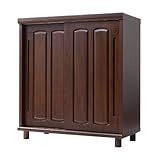 日本製(大川) 天然木アッシュ材使用 下駄箱幅90 ブラウン 2420