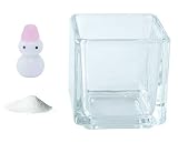 花市場直送便 ミニチュアガラス 雪ダルマ ピンク & カラーサンド ホワイト & 植え込み用グラス ニューブロックS