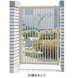 三協アルミ　形材門扉末広2型　0612　　片開き門柱タイプ　 　ブロンズ