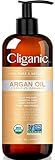 Cliganic, オーガニックアルガンオイル、473ml（16液量オンス）
