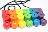 Wood Lacing Beads Busy Bag - Perfect Fine Motor Learning Activity for Toddlers and Preschoolers. Mon