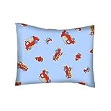 SheetWorld Crib / Toddler Percale Baby Pillow Case - Fire Engines Blue - Made In USA by sheetworld